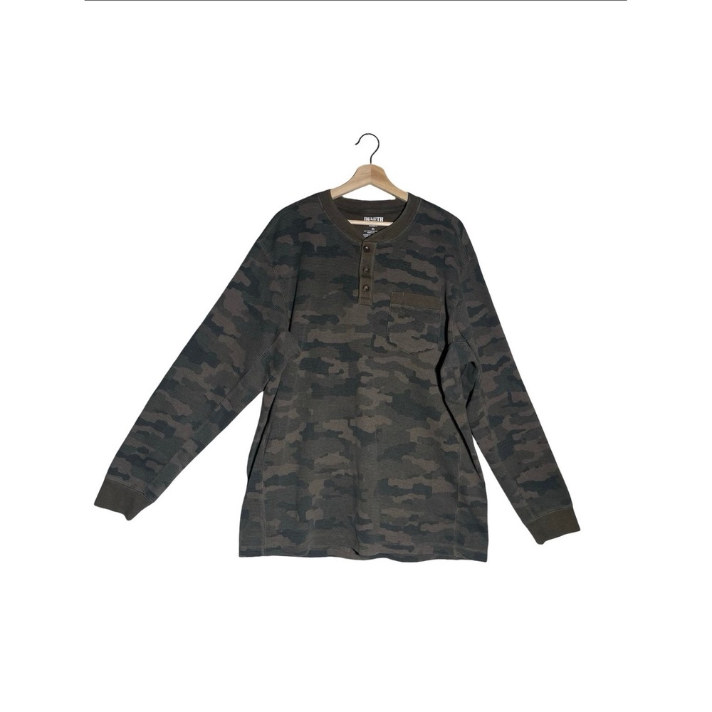 Duluth Trading Co Men's XL Camouflage Thermal Henley Long Sleeve Shirt